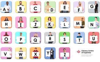 the alphabet as it is shown on the Adults Learn to Write website